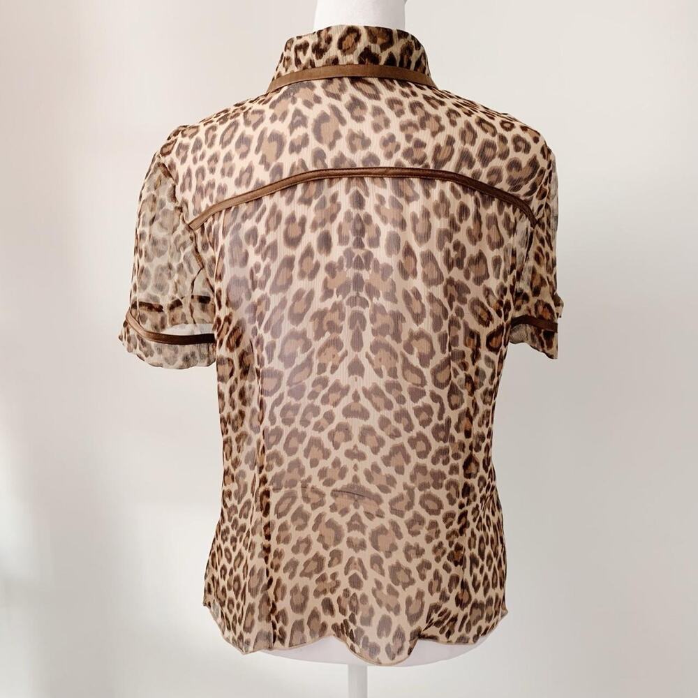 WDNY Leopard Print Silk Blouse - Picture 2 of 5